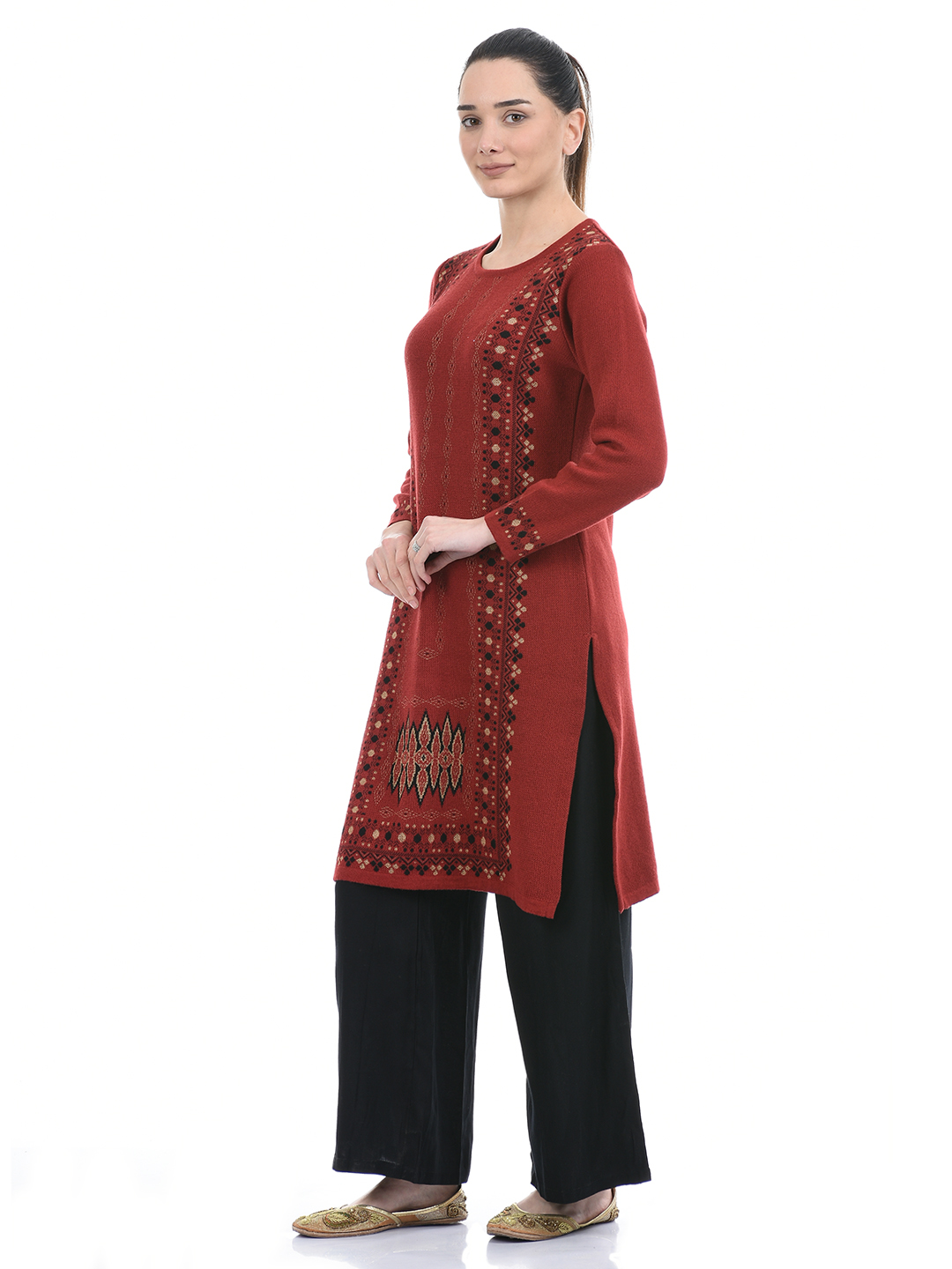 American Eye Women Casual Wear Maroon Kurta